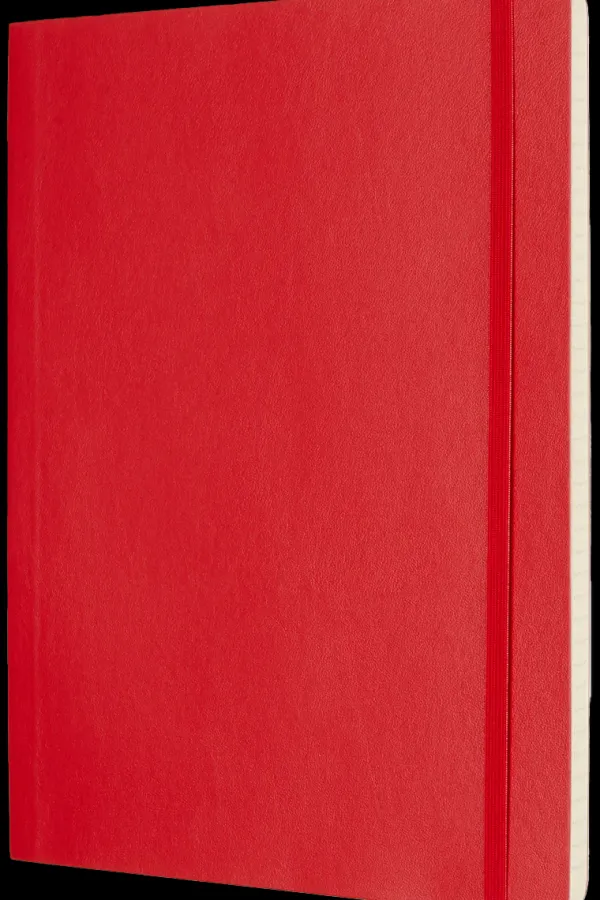 Cuadernos Clásicos*Ed. Moleskine Cuaderno Clásico - Tapa Blanda - XL - Rojo escarlata - De rayas
