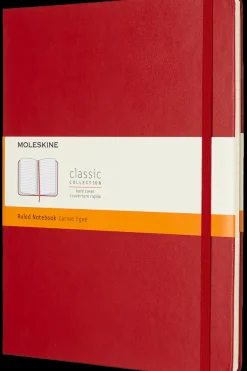 Cuadernos Clásicos*Ed. Moleskine Cuaderno Clásico - Tapa dura - XL - Rojo escarlata - De rayas