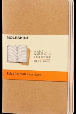 Cuadernos Cahier*Ed. Moleskine Libretas Cahier. Set de 3 - Tapa Blanda - Pocket - Marron kraft - De r