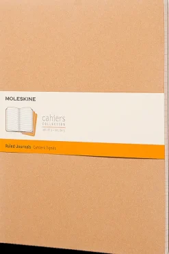 Cuadernos Cahier*Ed. Moleskine Libretas Cahier. Set de 3 - XXL - Marron kraft - De rayas