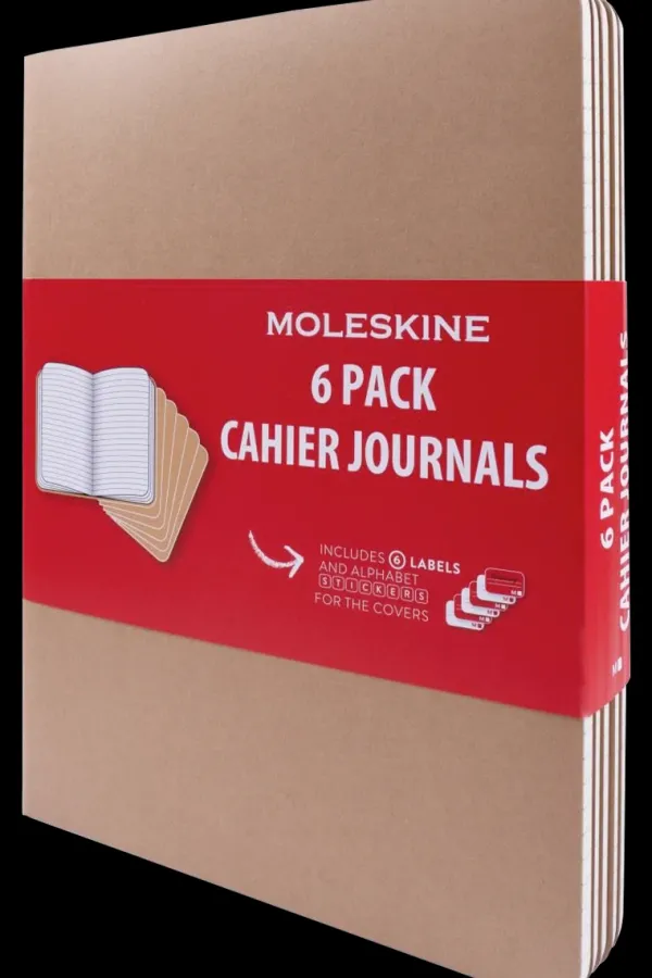 Cuadernos Cahier*Ed. Moleskine Libretas Cahier. Set de 6 - XL - Marrón kraft - De rayas
