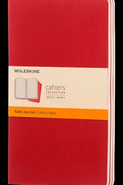 Cuadernos Cahier*Ed. Moleskine Libretas Cahier. Set de 3 - Tapa Blanda - Large - Rojo arandano - De r