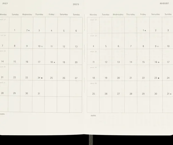 Agendas Moleskine*Ed. Moleskine Agenda 2025 - Diaria - Tapa blanda - Pocket - Verde mirto