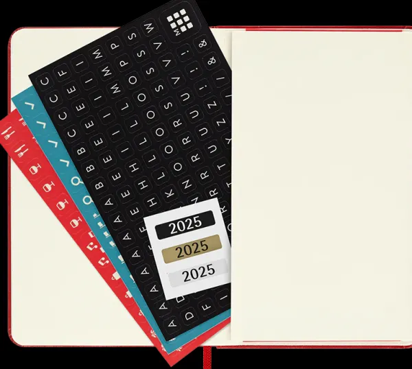 Agendas Moleskine*Ed. Moleskine Agenda 2025 - Diaria - Tapa dura - Pocket - Rojo escarlata