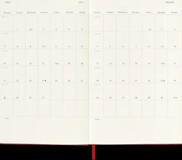 Agendas Moleskine*Ed. Moleskine Agenda 2025 - Diaria - Tapa dura - Large - Rojo escarlata