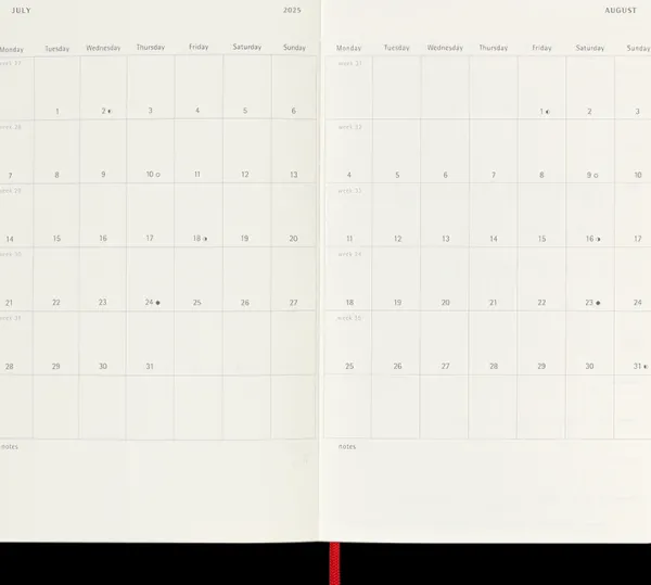 Agendas Moleskine*Ed. Moleskine Agenda 2025 - Semanal - Tapa blanda - Large - Rojo escarlata