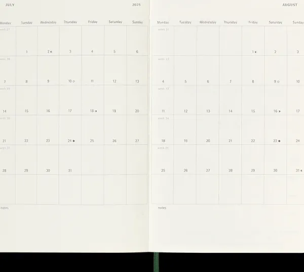 Agendas Moleskine*Ed. Moleskine Agenda 2025 - Semanal - Tapa blanda - Large - Verde mirto