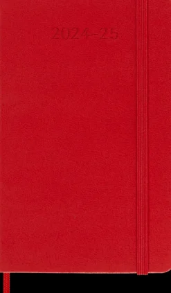 Agendas Moleskine*Ed. Moleskine Agenda 18 meses 2024/2025 - Semanal - Tapa dura - Pocket - Rojo Escarl