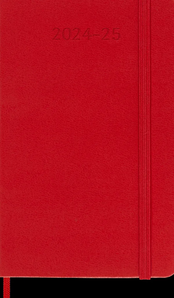 Agendas Moleskine*Ed. Moleskine Agenda 18 meses 2024/2025 - Semanal - Tapa dura - Pocket - Rojo Escarl