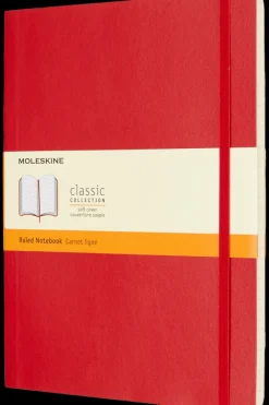 Cuadernos Clásicos*Ed. Moleskine Cuaderno Clásico - Tapa Blanda - XL - Rojo escarlata - De rayas