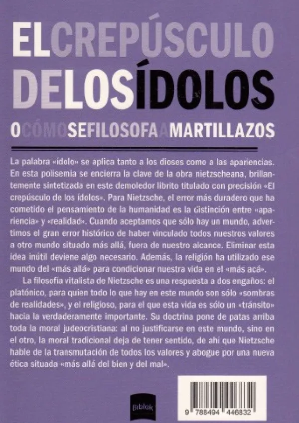 Actualidad Y Ensayo Filosófico*Biblok El crepúsculo de los ídolos