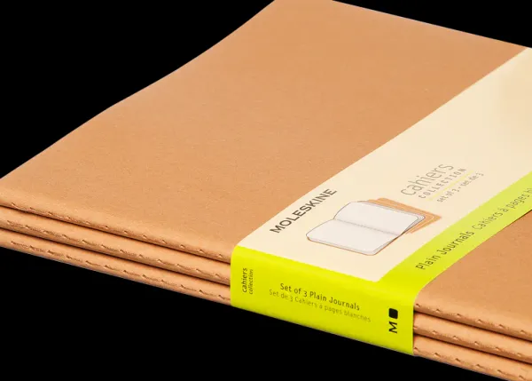 Cuadernos Cahier*Ed. Moleskine Libretas Cahier. Set de 3 - XL - Marrón kraft - Lisa