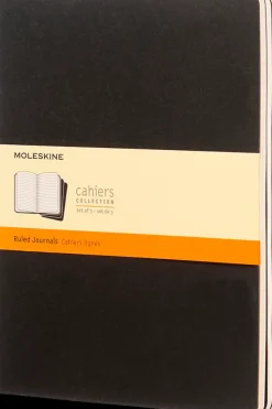 Cuadernos Cahier*Ed. Moleskine Libretas Cahier. Set de 3 - XL - Negro - De rayas