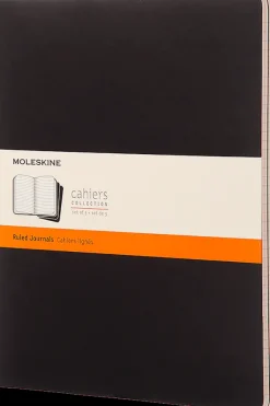 Cuadernos Cahier*Ed. Moleskine Libretas Cahier. Set de 3 - Tapa Blanda - XXL - Negro - De rayas