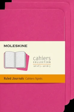 Cuadernos Cahier*Ed. Moleskine Libretas Cahier. Set de 3 - Tapa Blanda - Large - Rosa Cinetica - De r