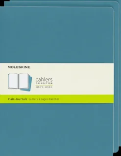 Cuadernos Cahier*Ed. Moleskine Libretas Cahier. Set de 3 - Tapa Blanda - XL - Azul teal - Lisa