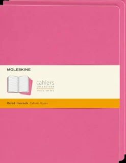 Cuadernos Cahier*Ed. Moleskine Libretas Cahier. Set de 3 - XL - Rosa Cinetica - De rayas
