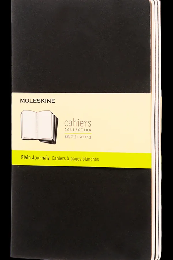 Cuadernos Cahier*Ed. Moleskine Libretas Cahier. Set de 3 - Large - Negro - Lisa