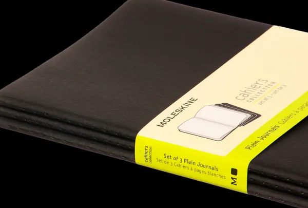 Cuadernos Cahier*Ed. Moleskine Libretas Cahier. Set de 3 - Large - Negro - Lisa