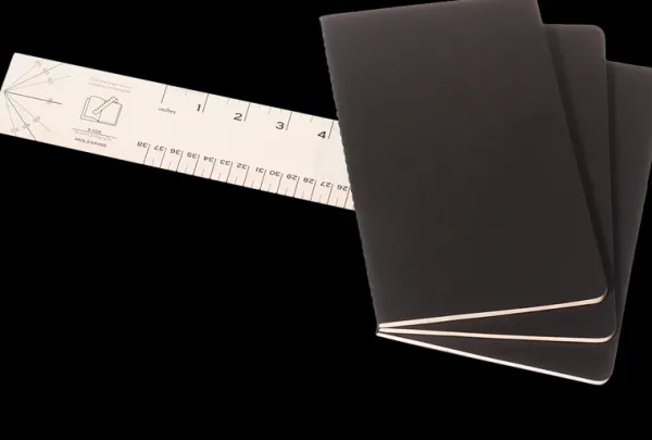 Cuadernos Cahier*Ed. Moleskine Libretas Cahier. Set de 3 - Large - Negro - Lisa