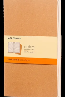 Cuadernos Cahier*Ed. Moleskine Libretas Cahier. Set de 3 - Large - Marrón kraft - De rayas