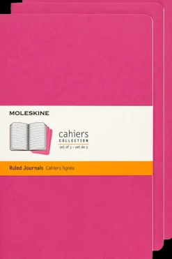 Cuadernos Cahier*Ed. Moleskine Libretas Cahier. Set de 3 - Tapa Blanda - Pocket - Rosa Cinetica - De