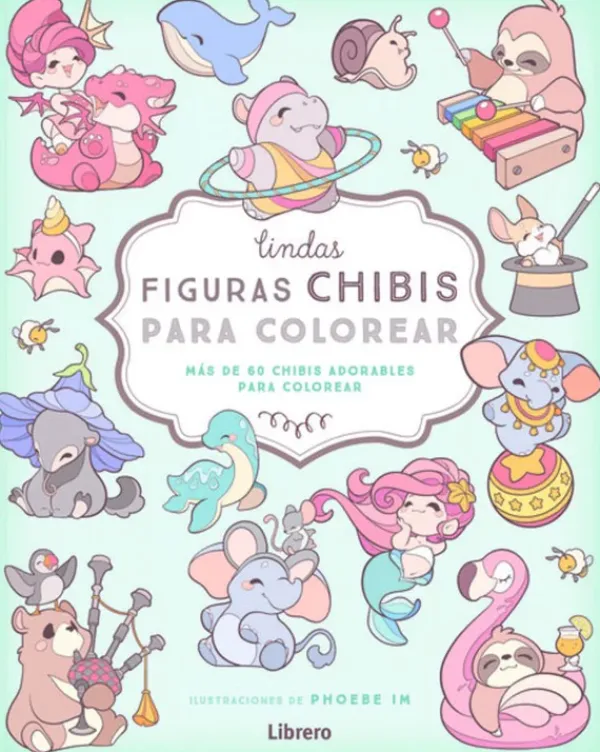 Guías De Dibujo*Librero Lindas figuras Chibis para colorear